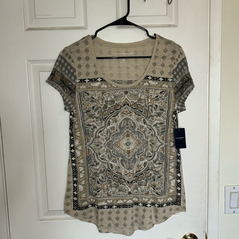 NWT Womens Lucky Brand Persian Carpet Tee MSRP $39.50